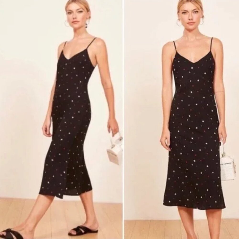 Reformation - Jaxon Star Midi Slip dress - Sz 2 - Like New!